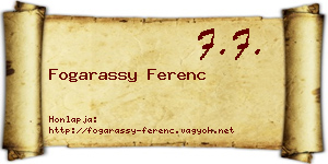 Fogarassy Ferenc névjegykártya