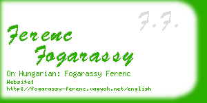 ferenc fogarassy business card